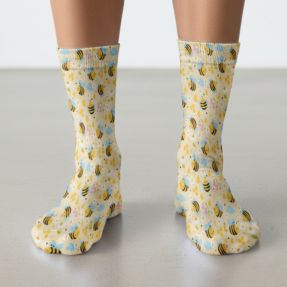 Honey Bee Flower Cloud Nurse Socks