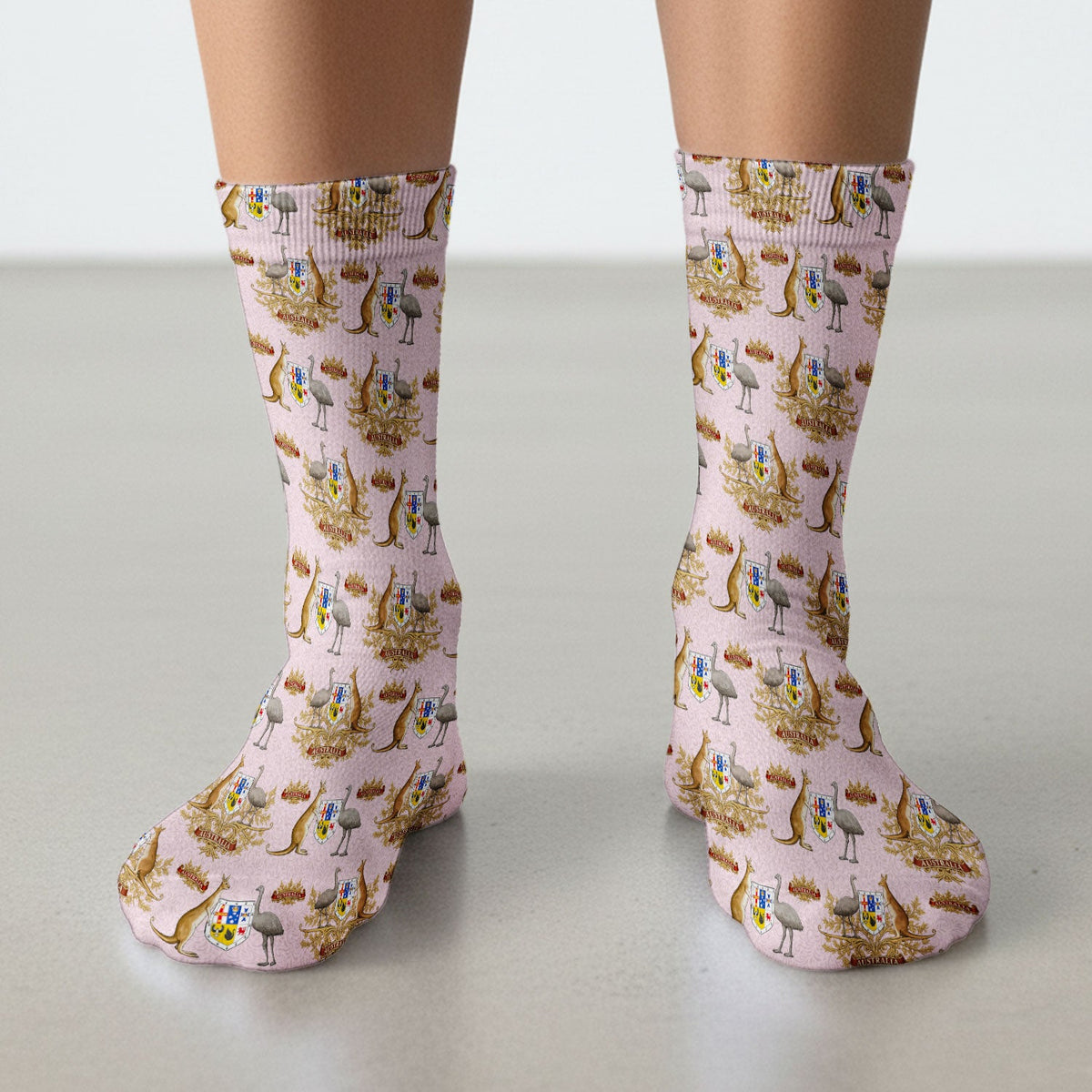 Australian Kangaroo Emu Crest Nurse Socks
