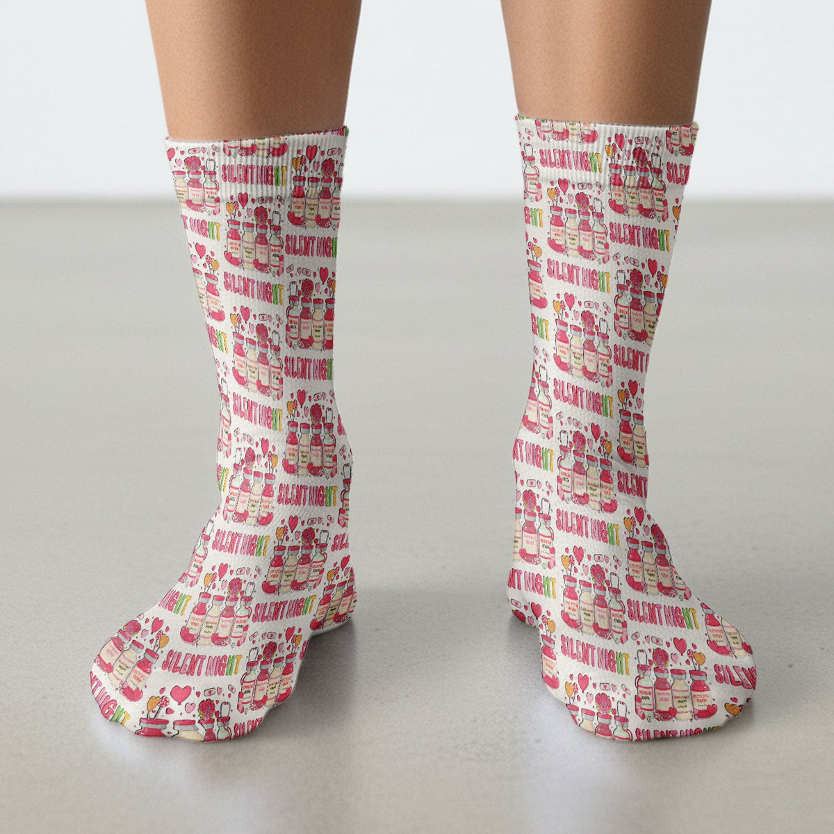 Valentine Silent Night Love Nurse Socks