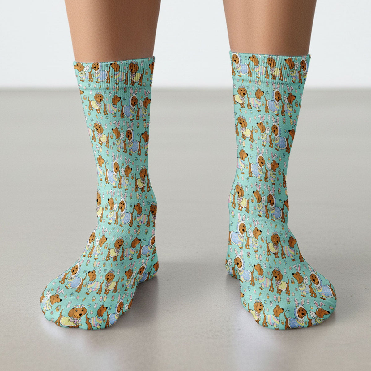 Dachshund Bunny Nurse Socks - Easter Gift