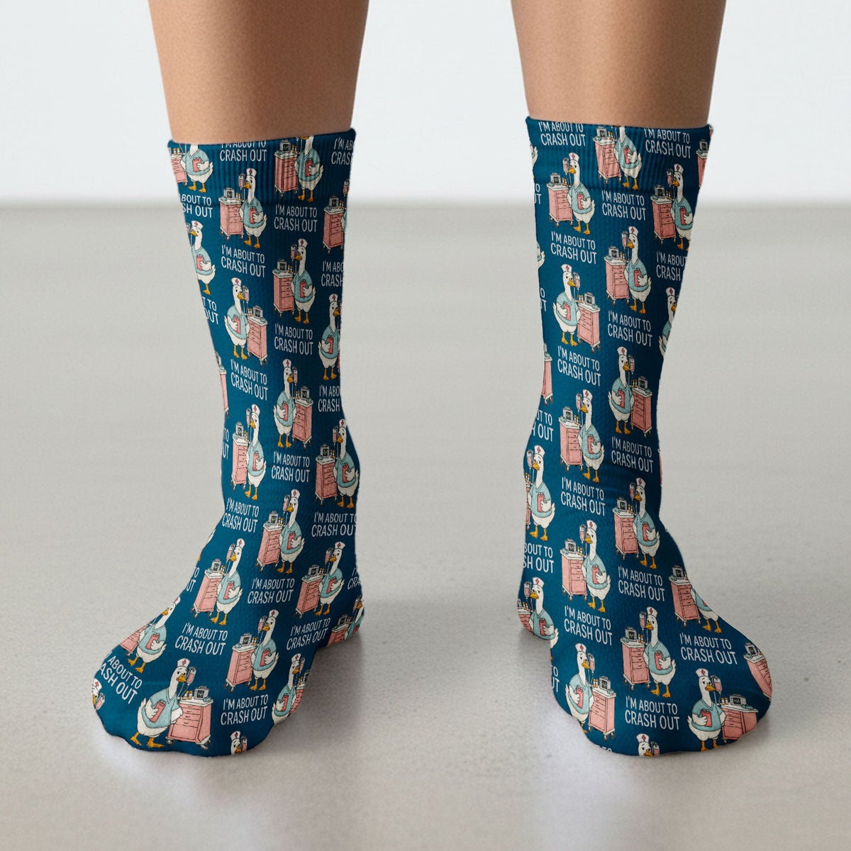 Goose Crash Out Nurse Socks
