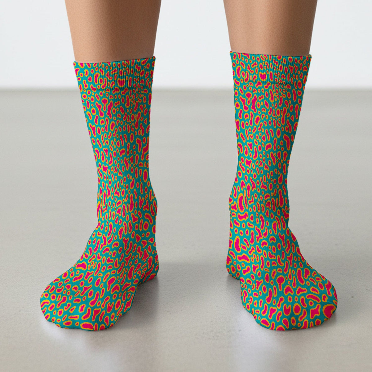 Colorful Abstract Leopard Nurse Socks