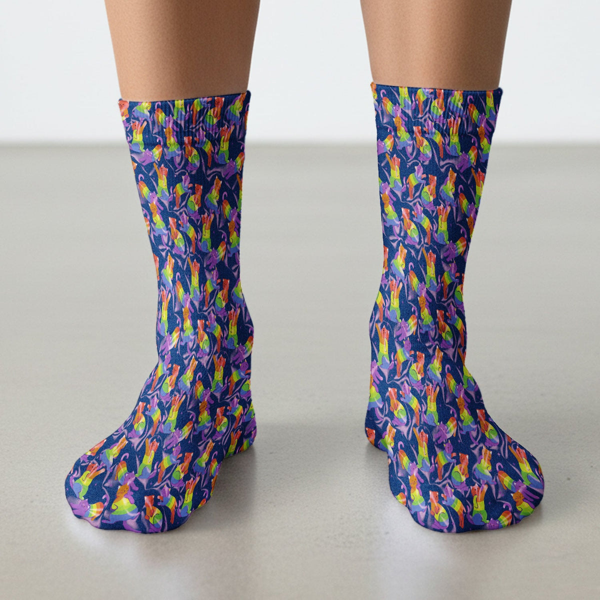 Rainbow Pride Cat Nurse Socks