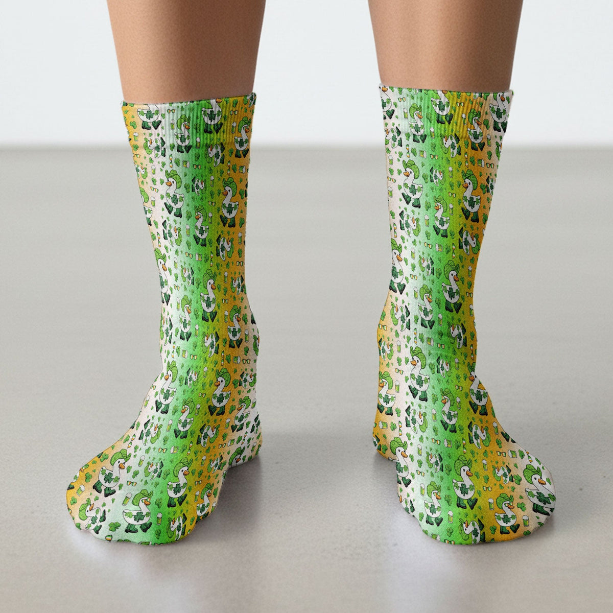 St Patrick Goose Shamrock Nurse Socks