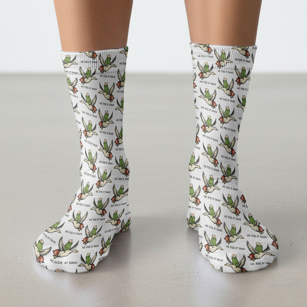Frog Riding Goose Nurse Socks