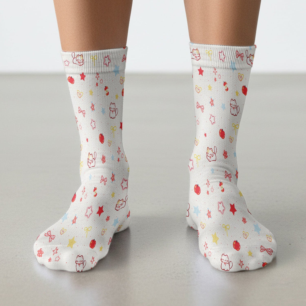 Kawaii Cat Bow Star Nurse Socks