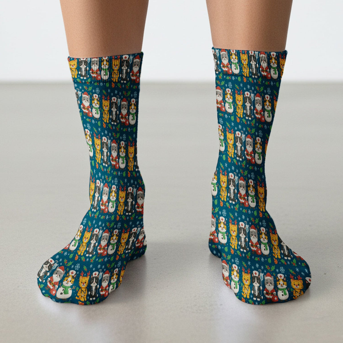 Christmas Kitty Nurse Socks