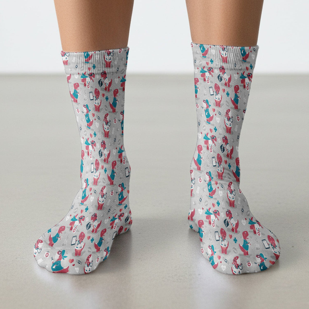 Dinosaur Doctor Nurse Socks
