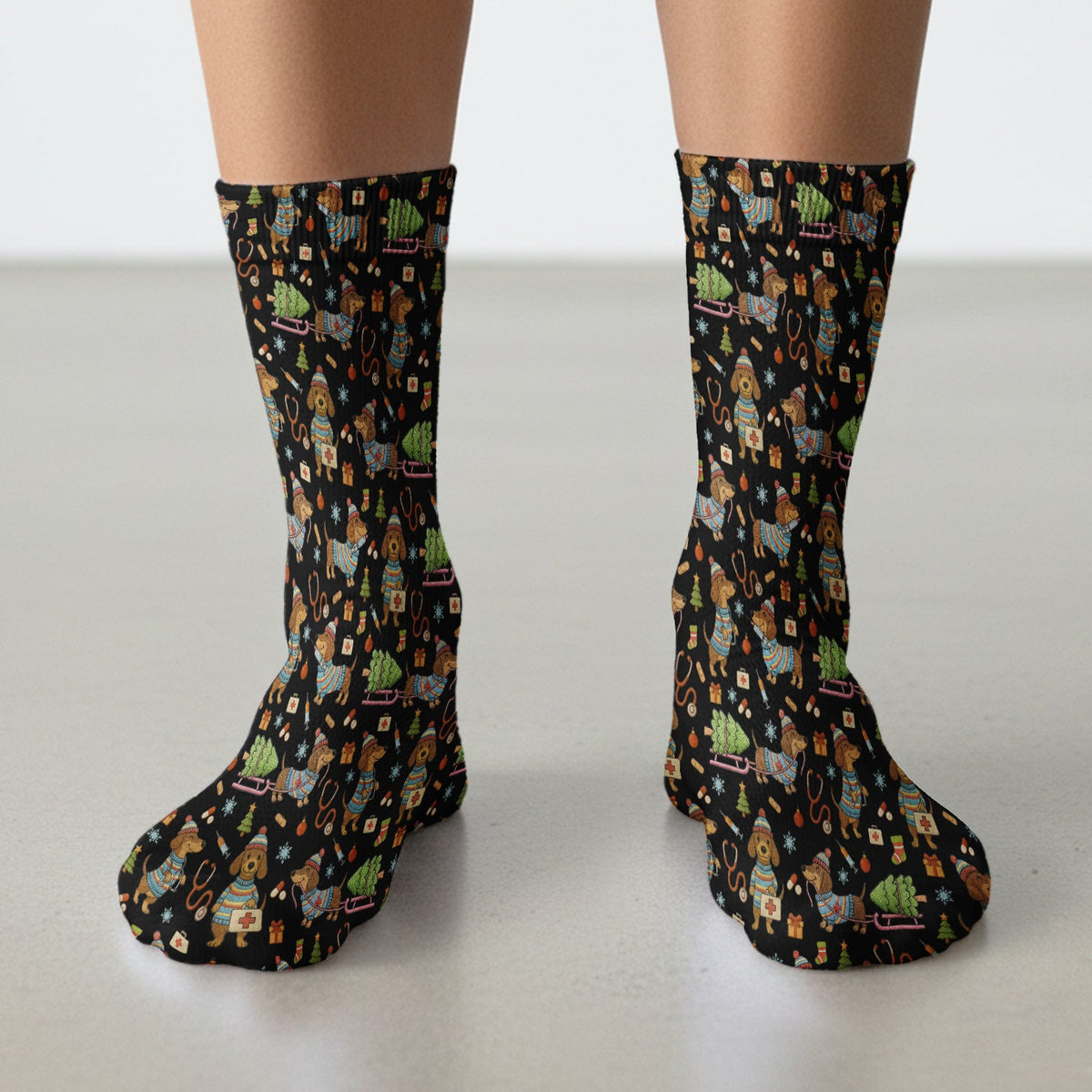 Dachshund 3D Knit Nurse Socks