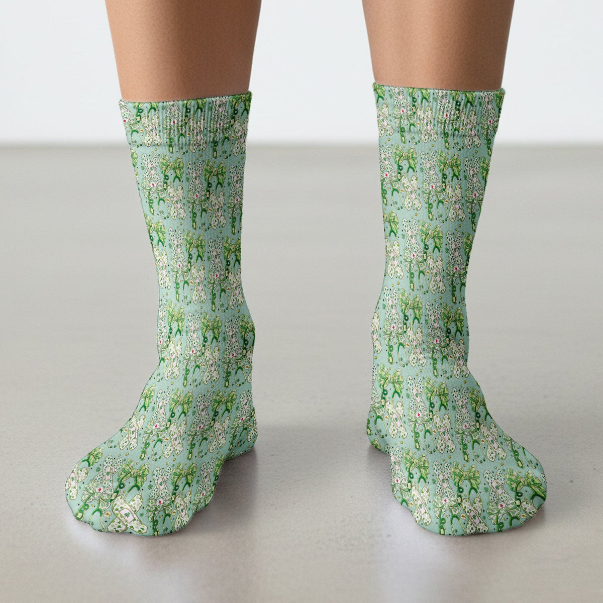 St Patrick Shamrock Stethoscope Nurse Socks