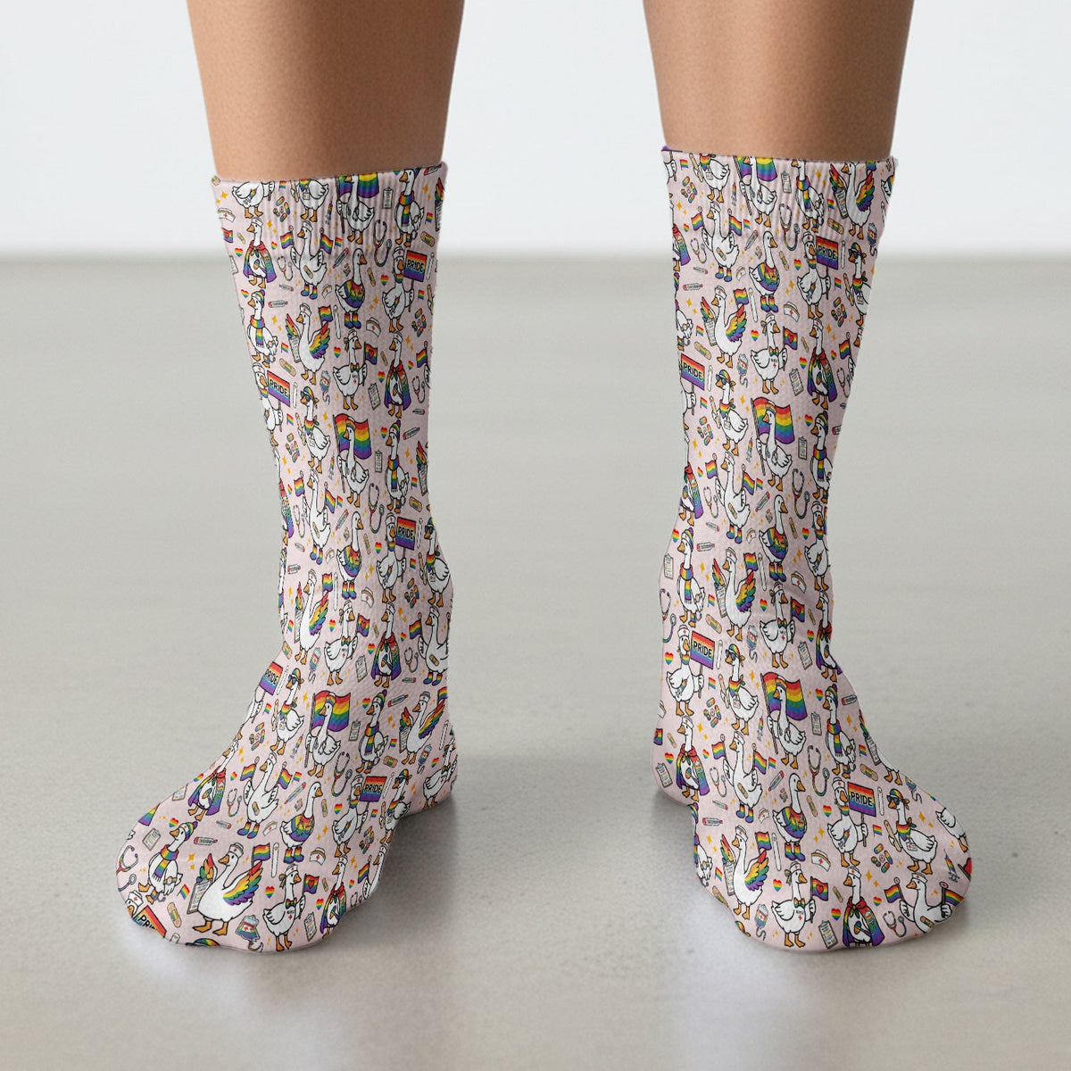 LGBT Pride Nurse Duck Socks