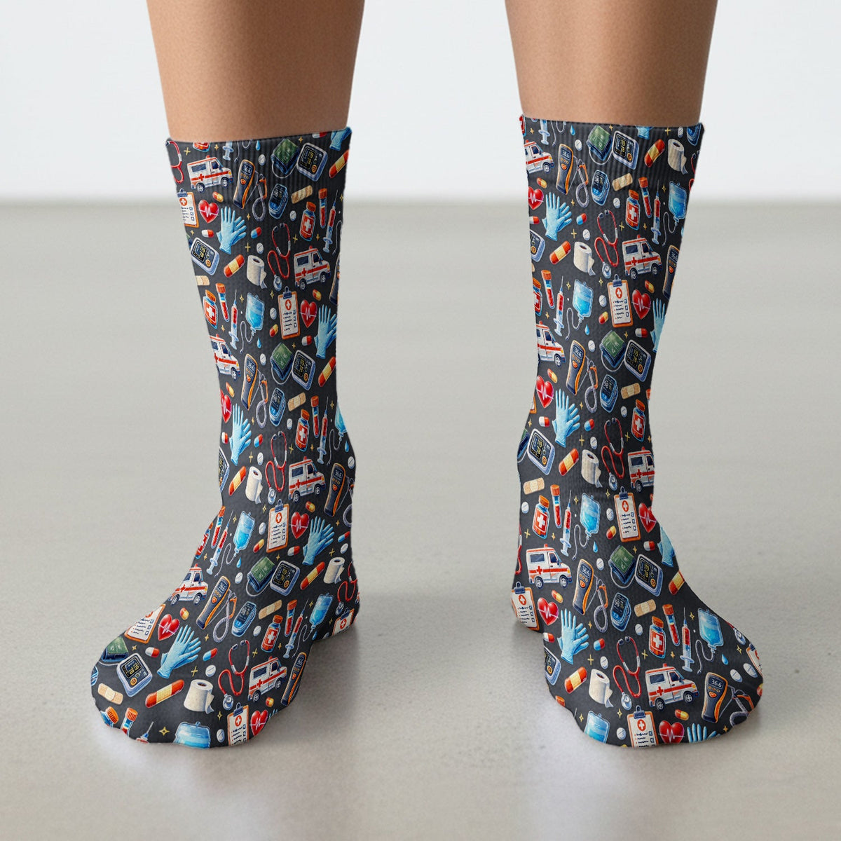 Ambulance Stethoscope Tools Nurse Socks