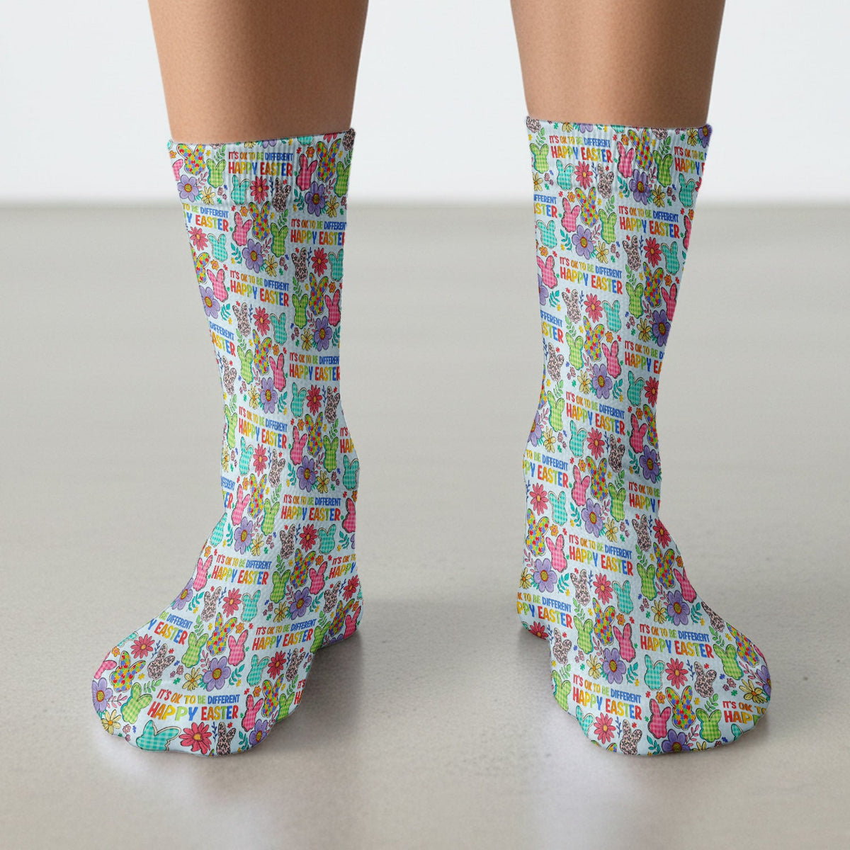 Bunny Floral Nurse Socks - Easter Gift