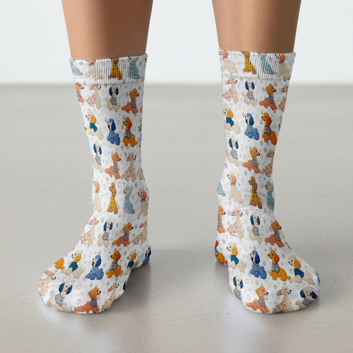 Colorful Poodle Nurse Socks