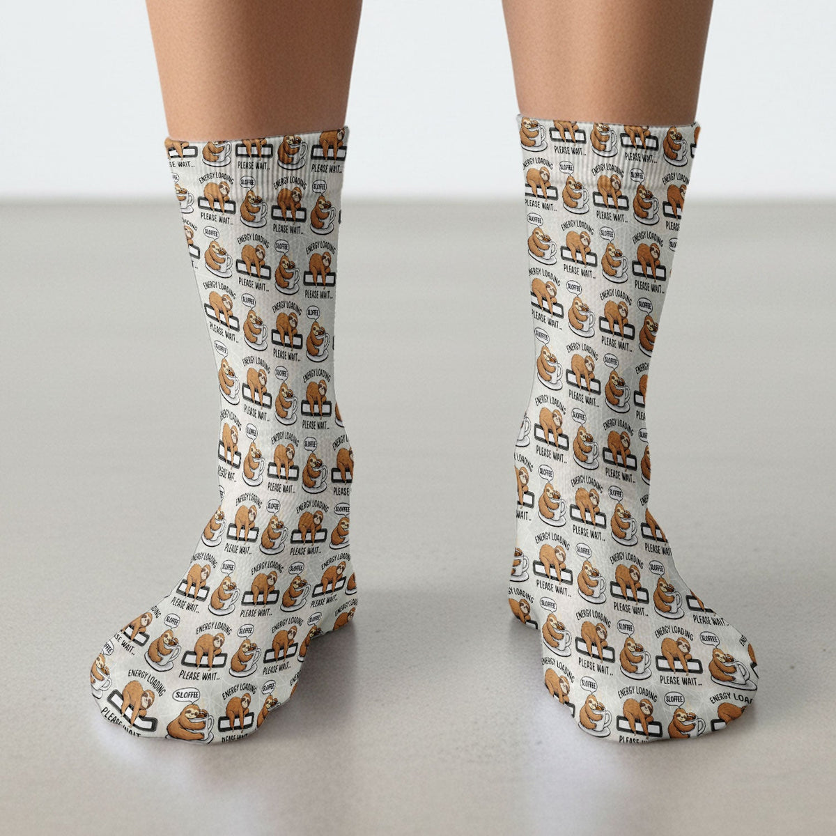 Sloth Coffee Energy Nurse Socks