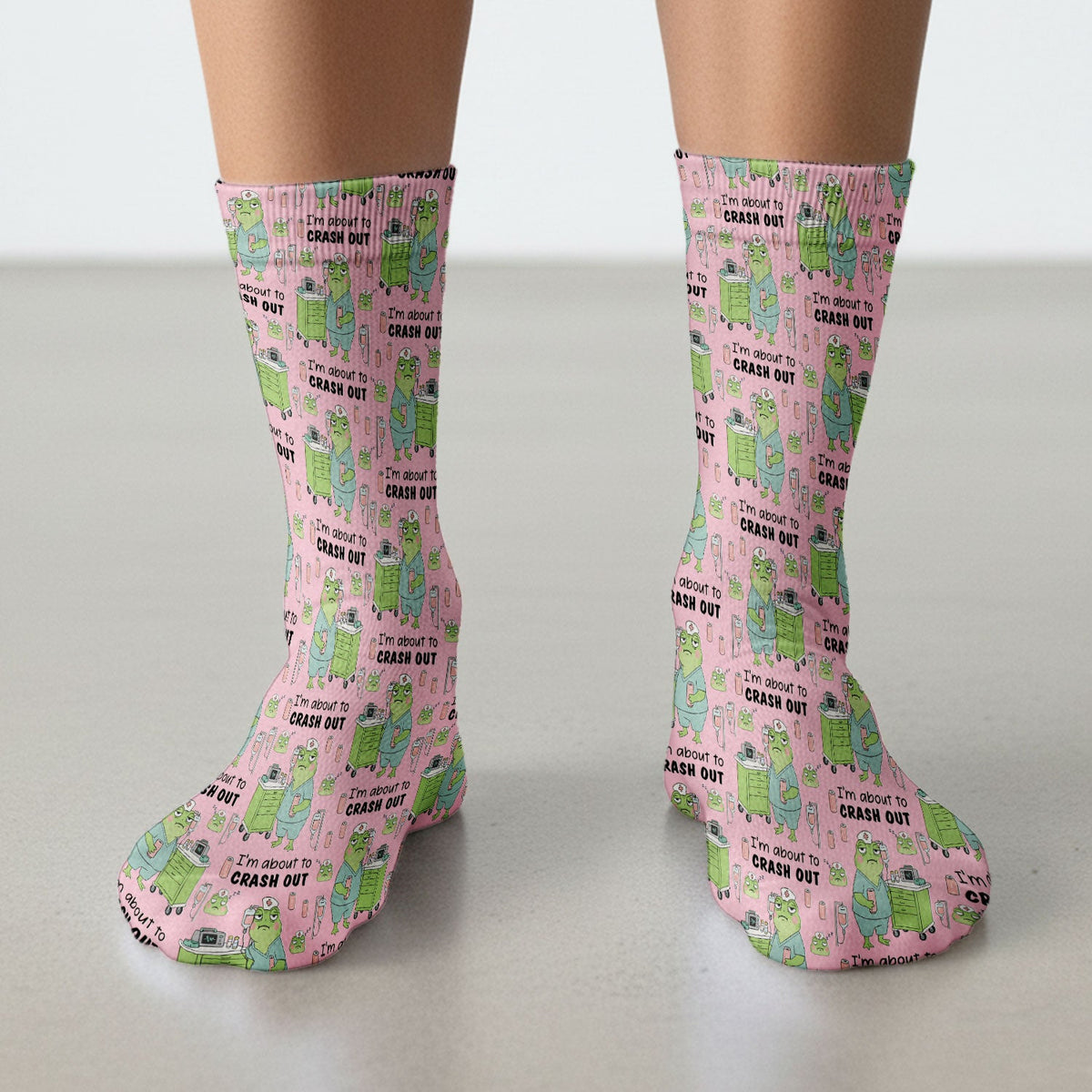 Crash Out Frog Nurse Socks