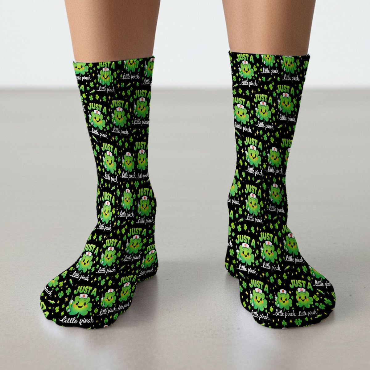 Shamrock Just A Little Pinch Nurse Socks