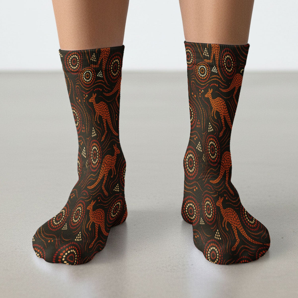 Australian Indigenous Aboriginal Kangaroo Nurse Socks