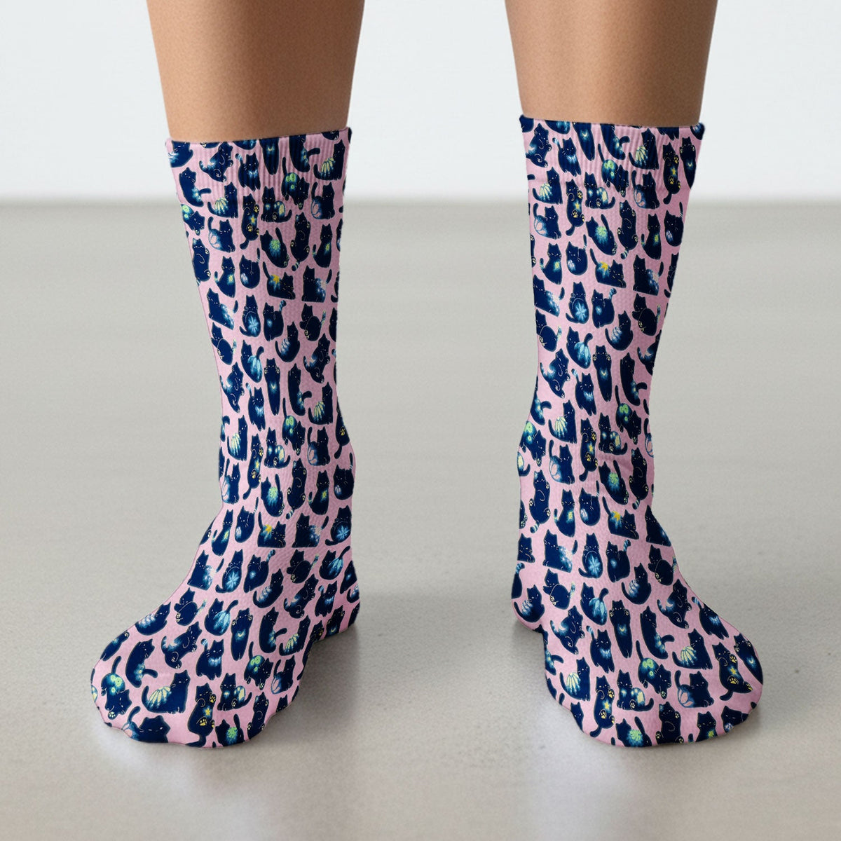 Midnight Black Cat Nurse Socks