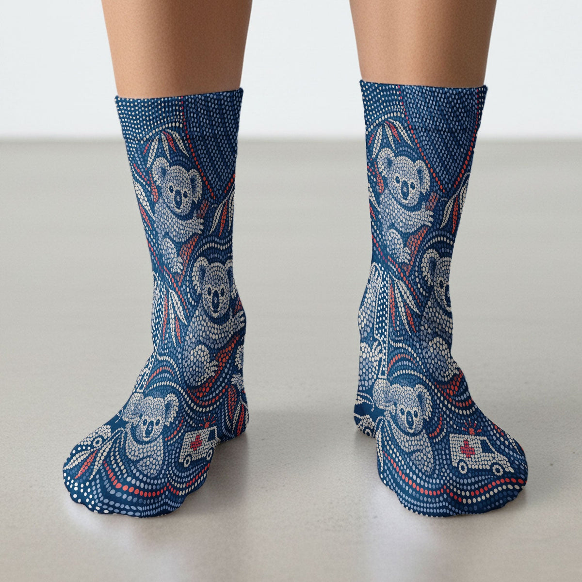 Koala Dot Art Nurse Socks