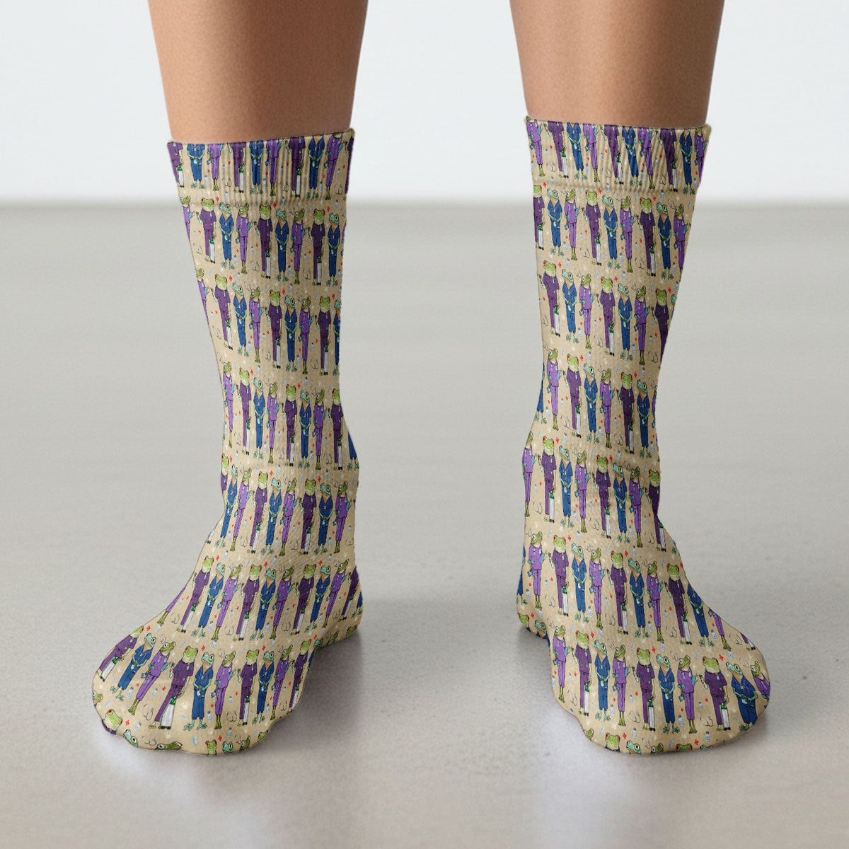 Frog Print Nurse Socks