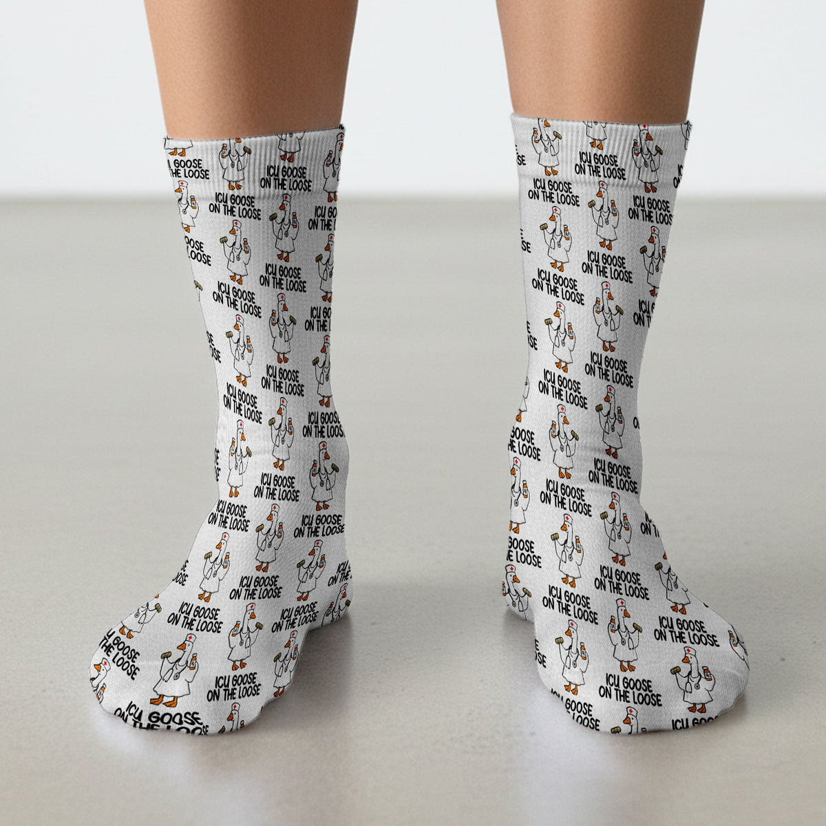 ICU Goose On The Loose Nurse Socks