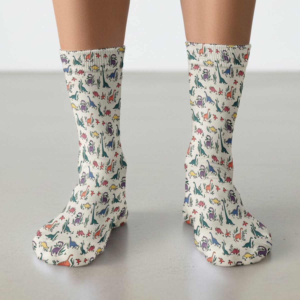 Dinosaur Leafy Garden Nurse Socks