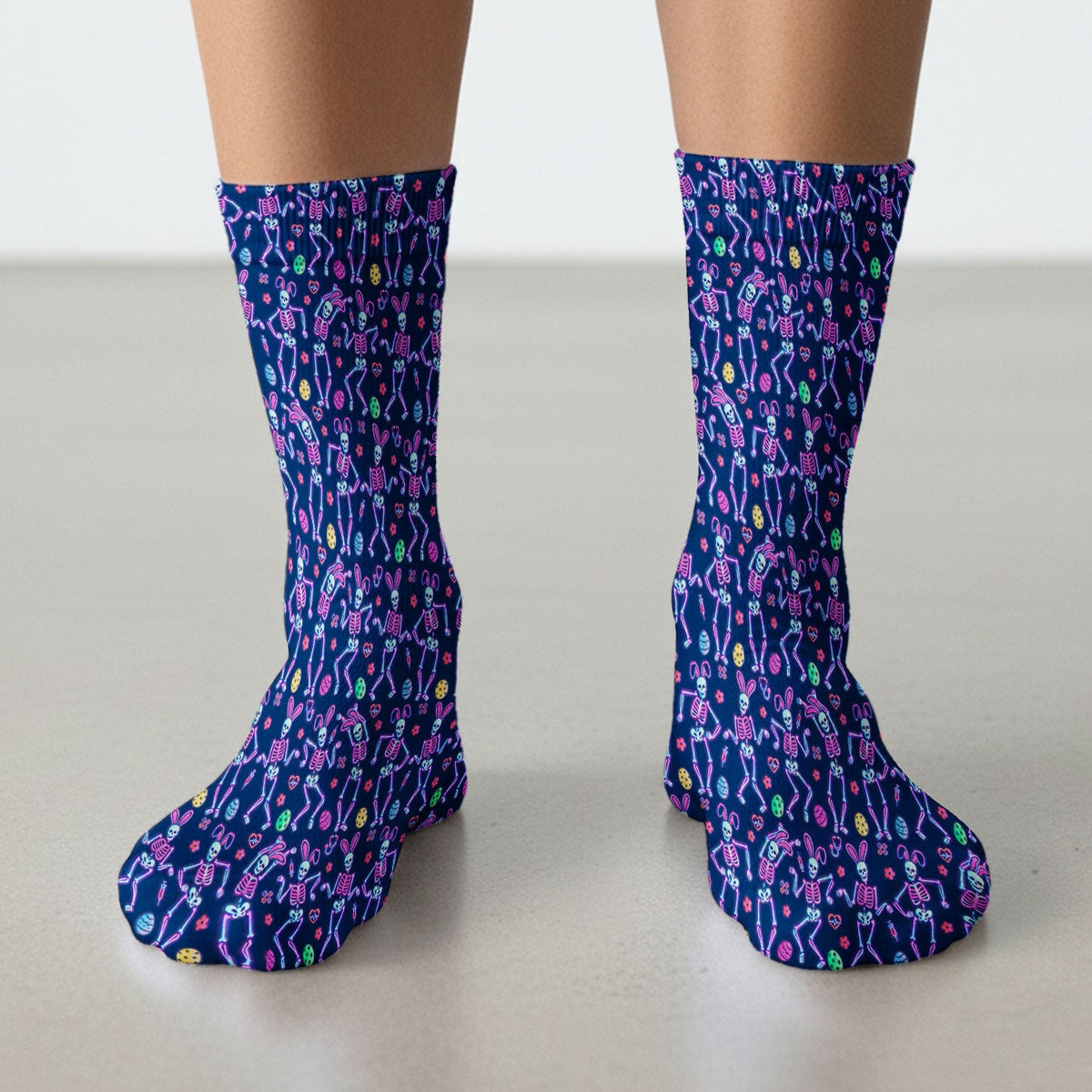 Neon Skeleton Nurse Socks - Easter Gift