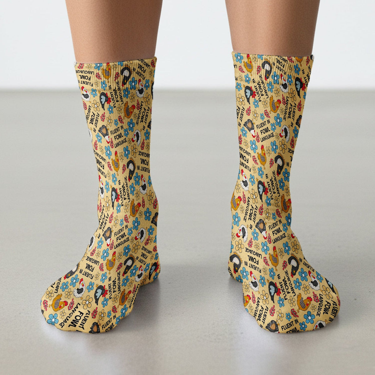 Fluent In Fowl Language Nurse Socks