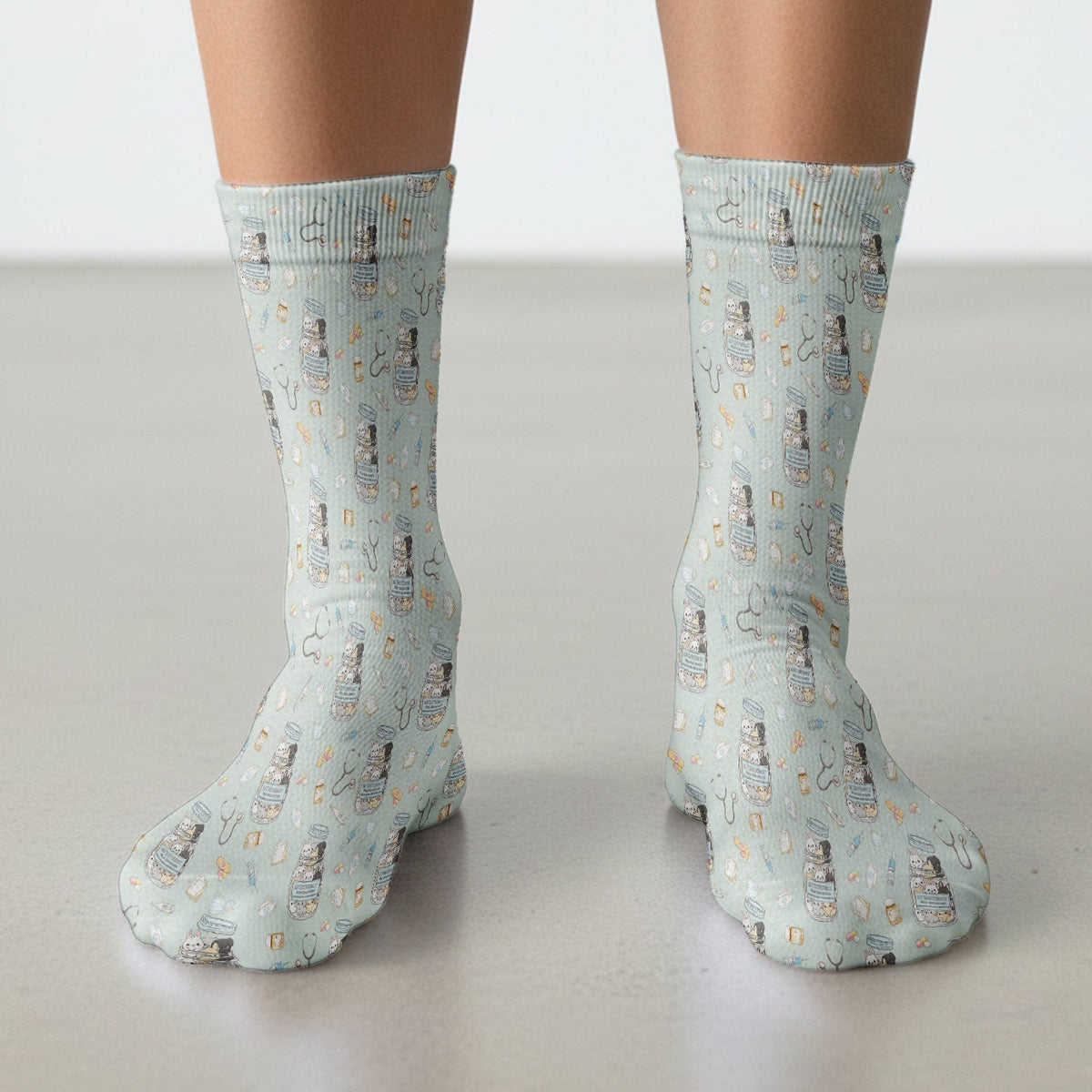 Whimsical Antidepressant Rabbit Jar Nurse Socks