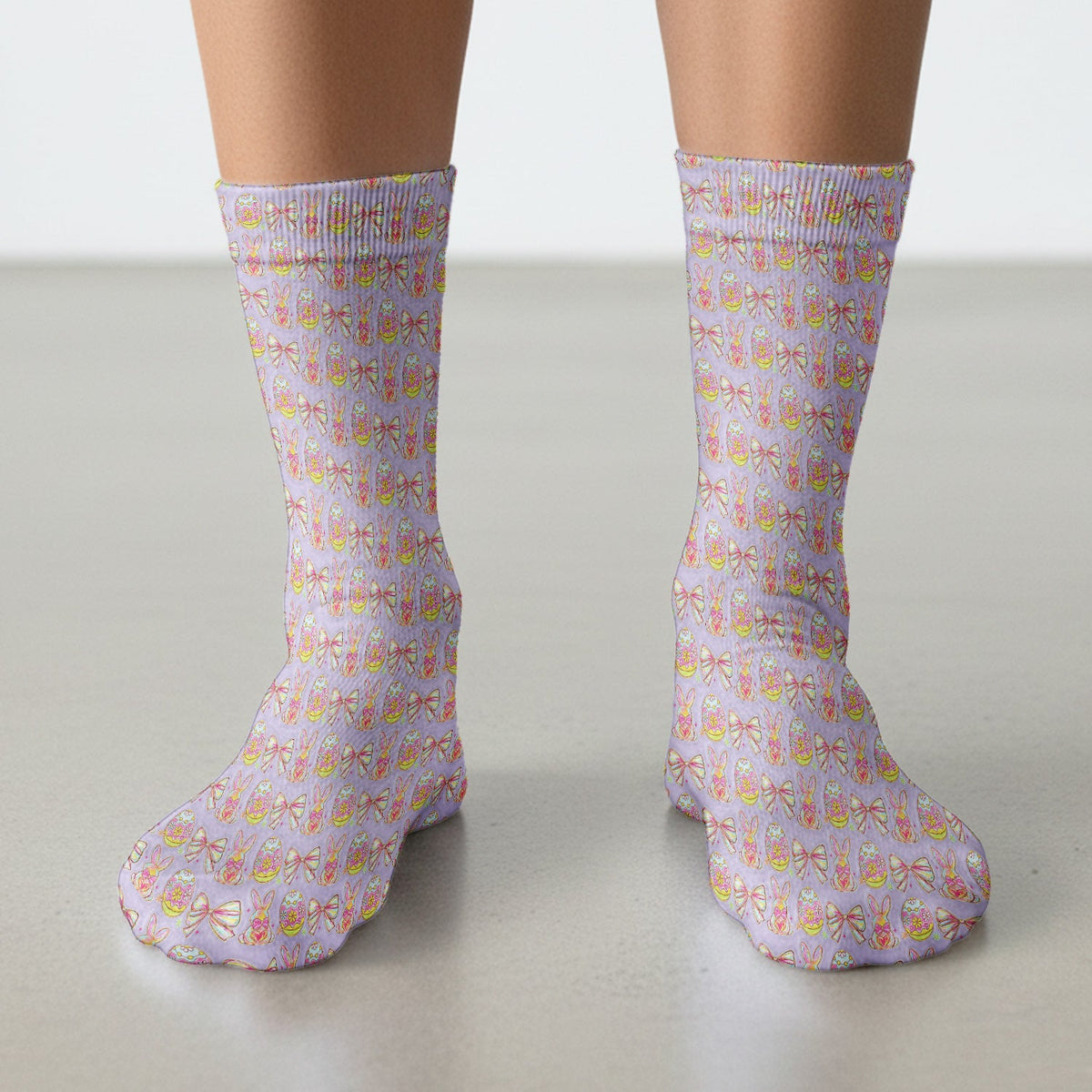 Bunny Pastel Egg Bow Nurse Socks - Easter Gift