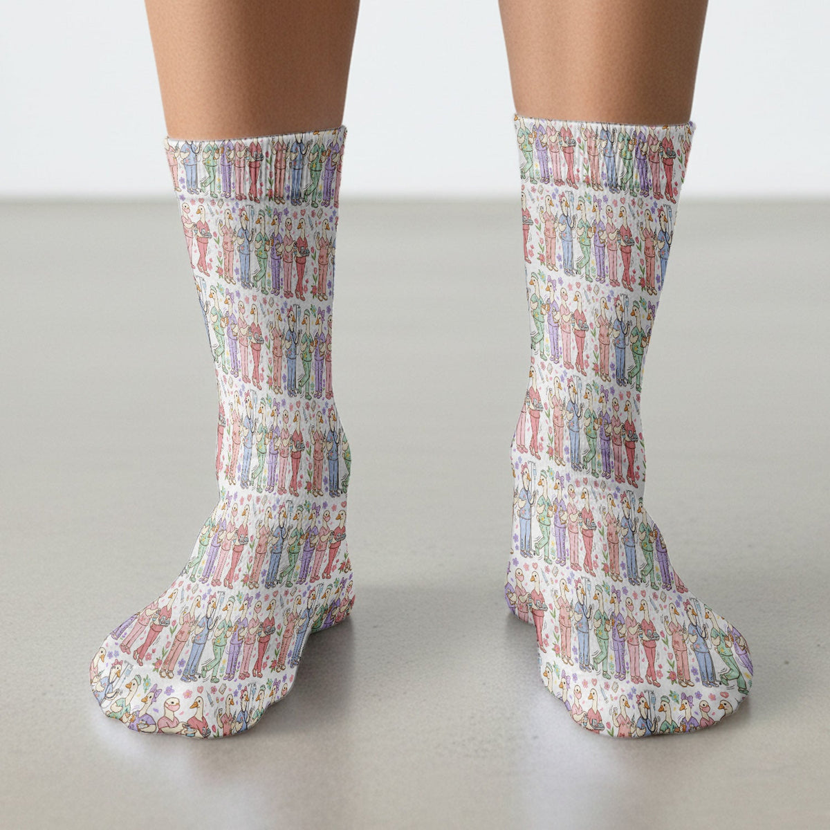 Goose Characters Floral Nurse Socks
