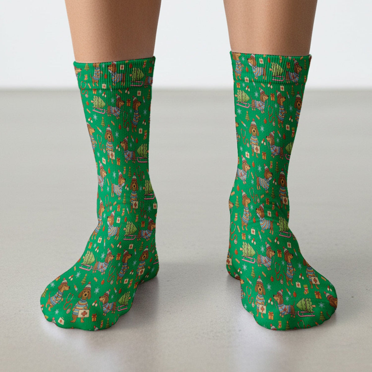 Dachshund 3D Knit Nurse Socks