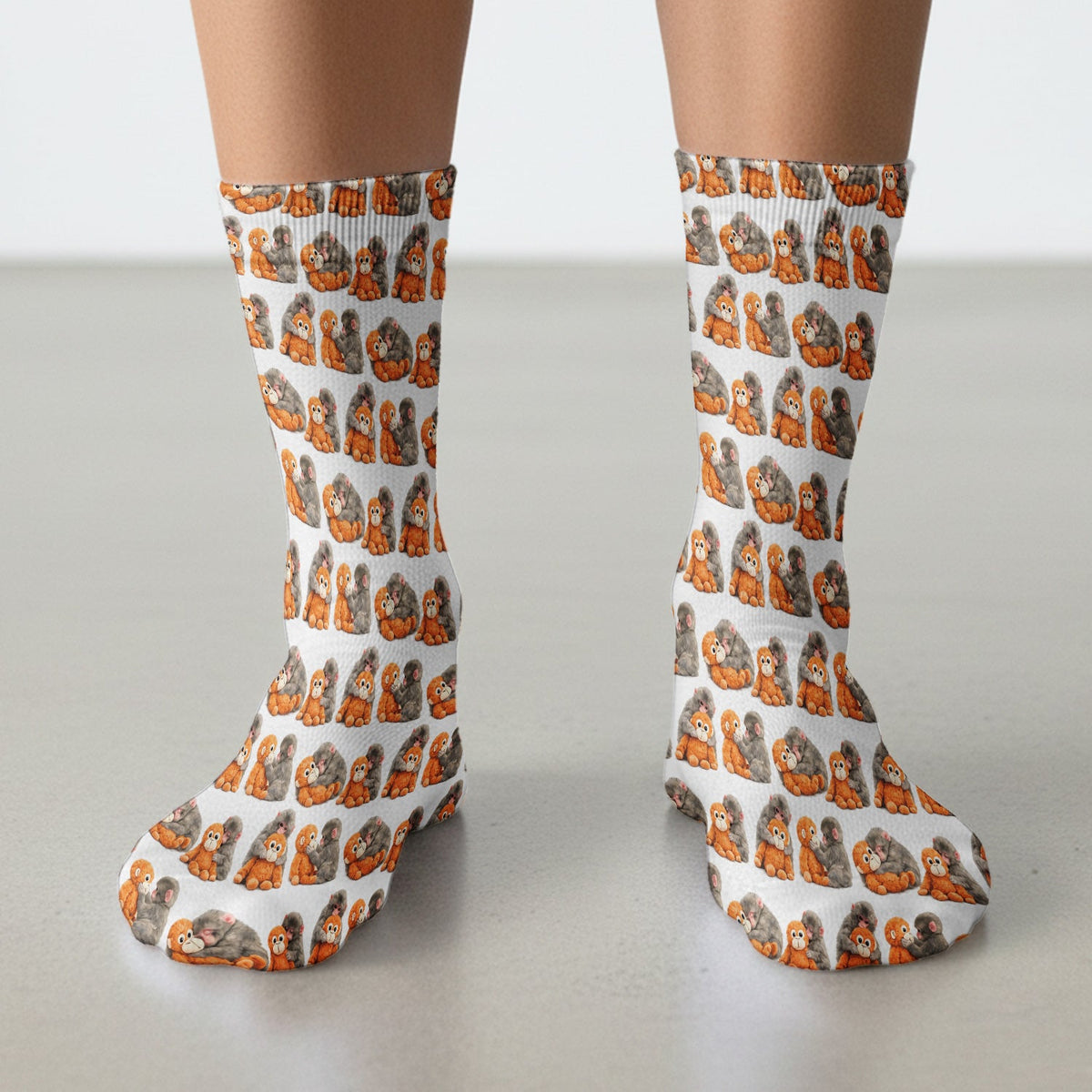 Cute Baby Monkey Plush Toy Nurse Socks