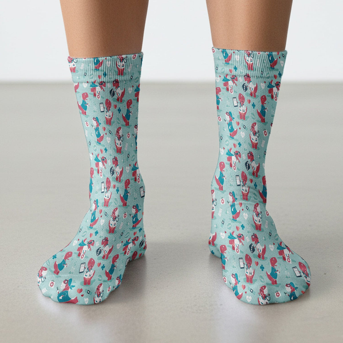 Dinosaur Doctor Nurse Socks