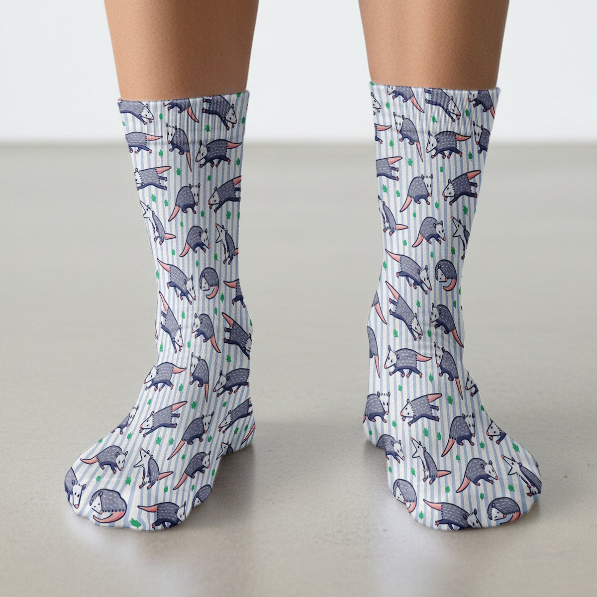 Opossum Blue Stripe Nurse Socks