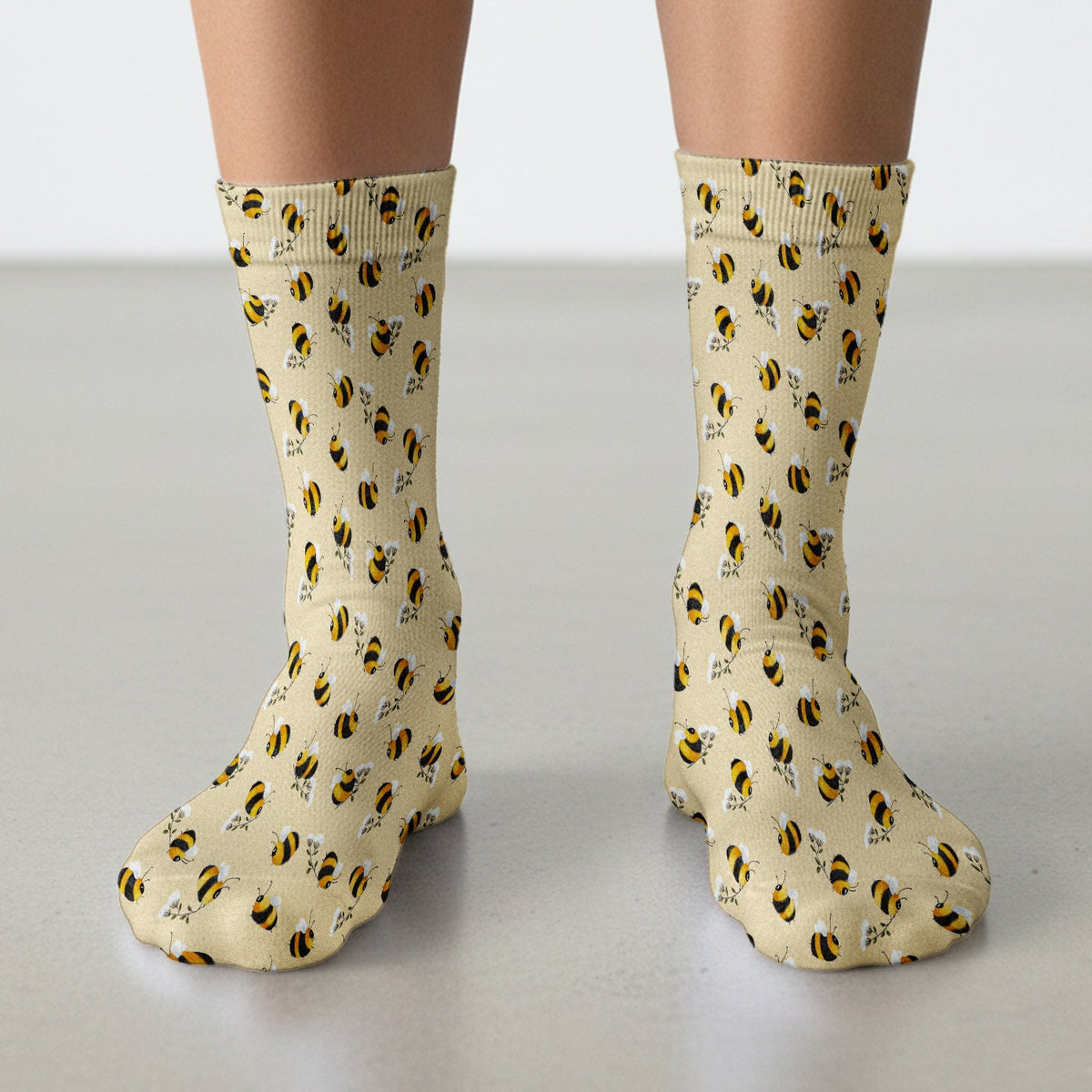 Cute Bumble Bee Blossom Nurse Socks