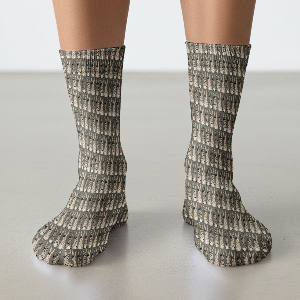 Vintage Bunny Beige Nurse Socks