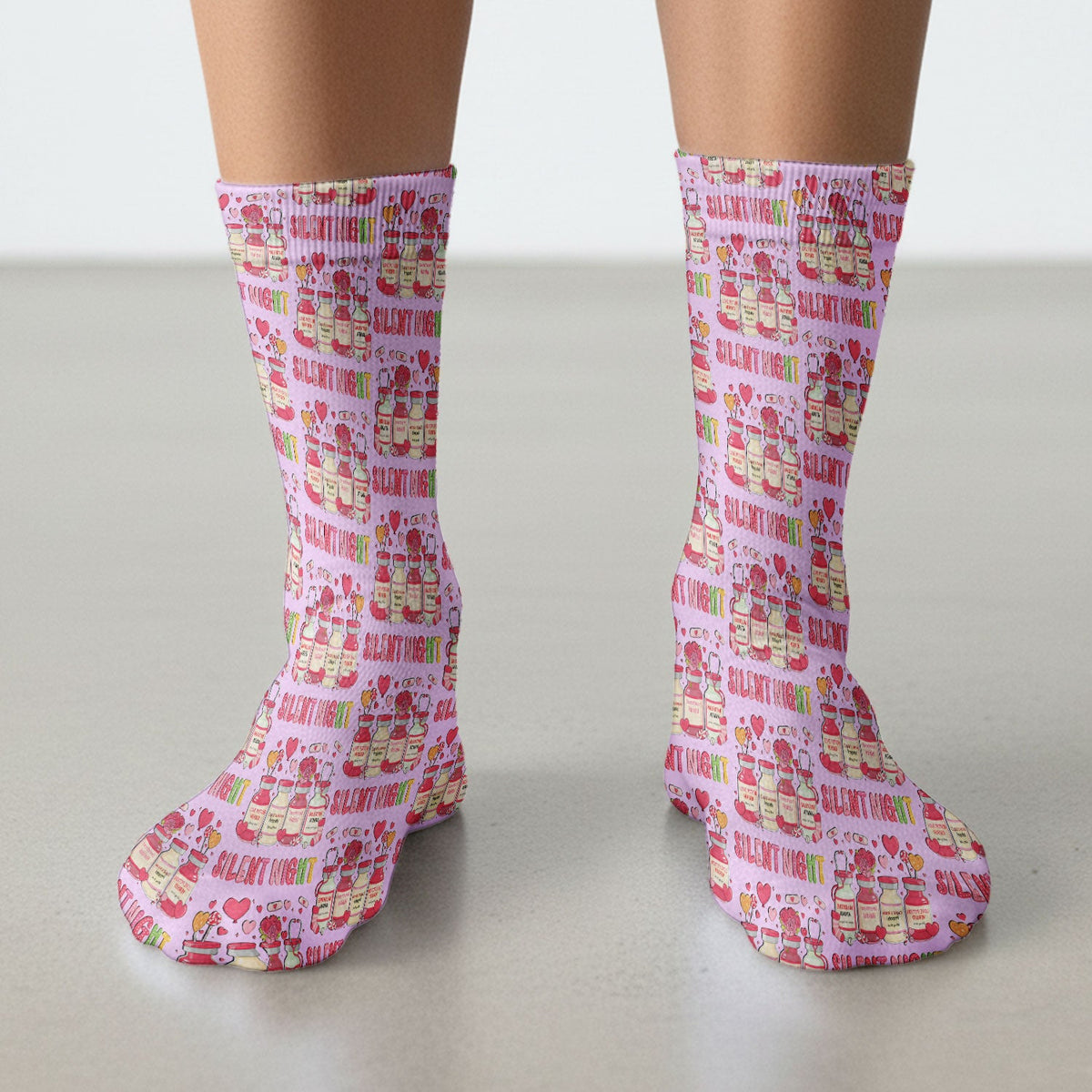 Valentine Silent Night Love Nurse Socks