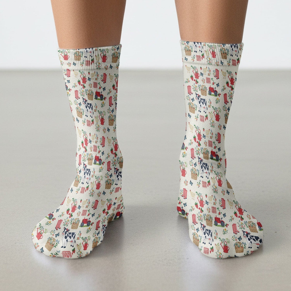 Cow Chicken Farm Nurse Socks