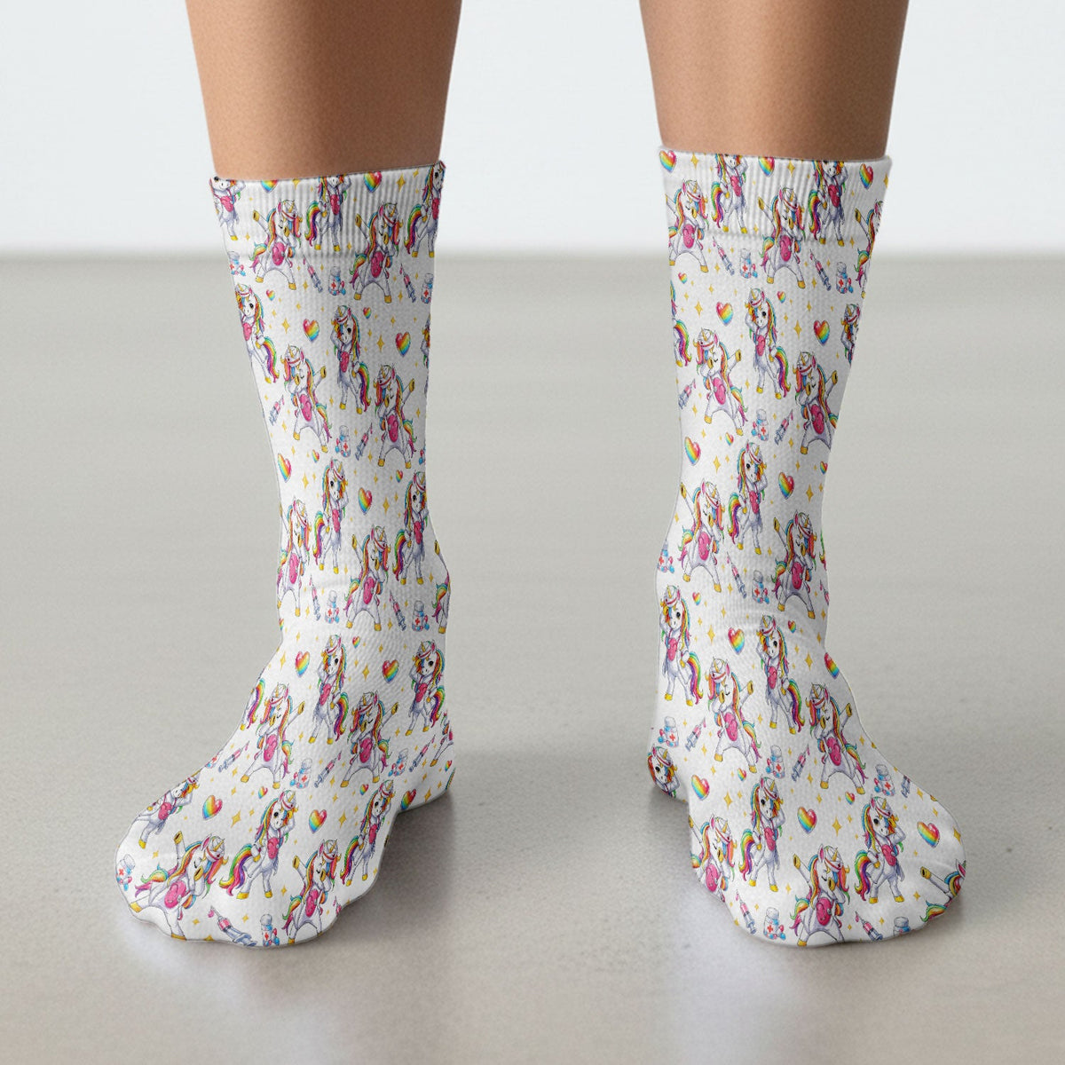 Nurse Unicorn Rainbow Socks