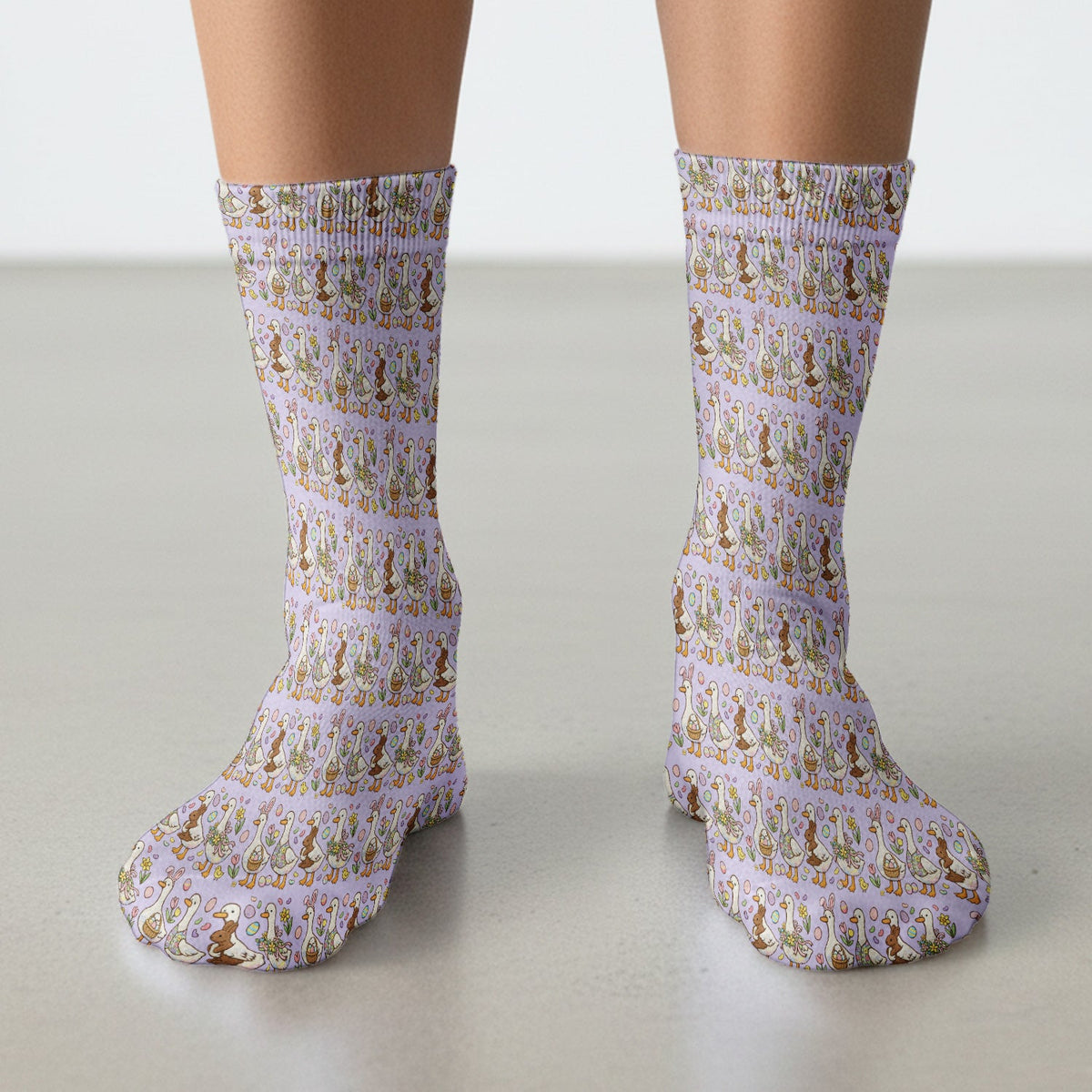 Duck Bunny Egg Floral Nurse Socks - Easter Gift