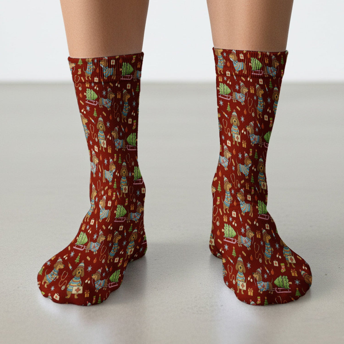 Dachshund 3D Knit Nurse Socks