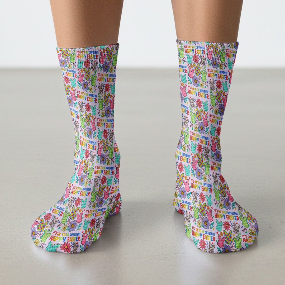 Bunny Floral Nurse Socks - Easter Gift