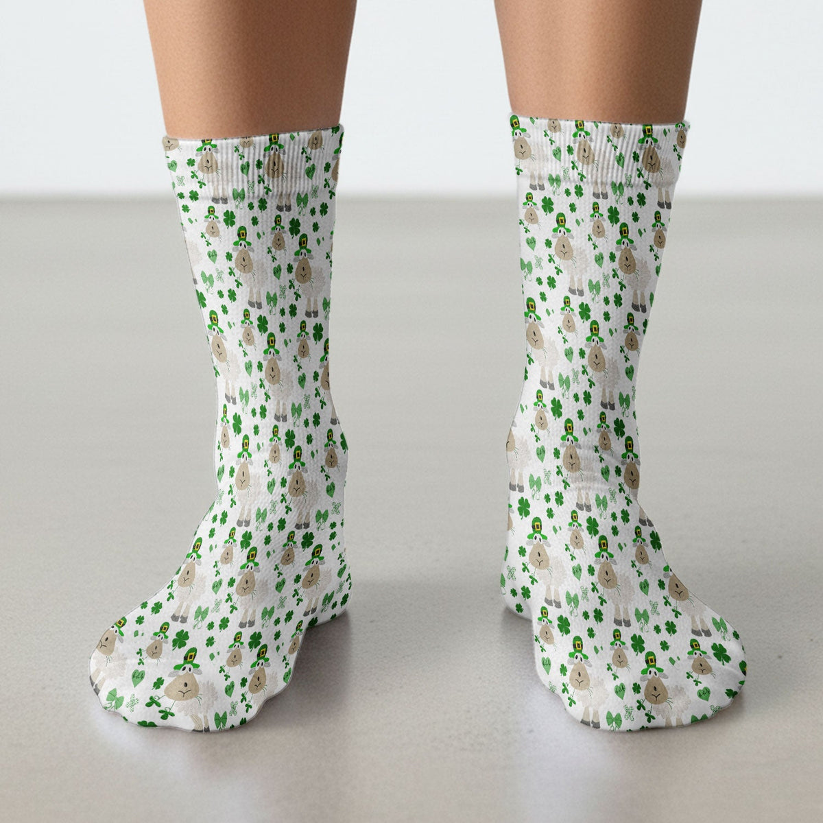 Sheep Shamrock Nurse Socks - St Patricks Day Gift