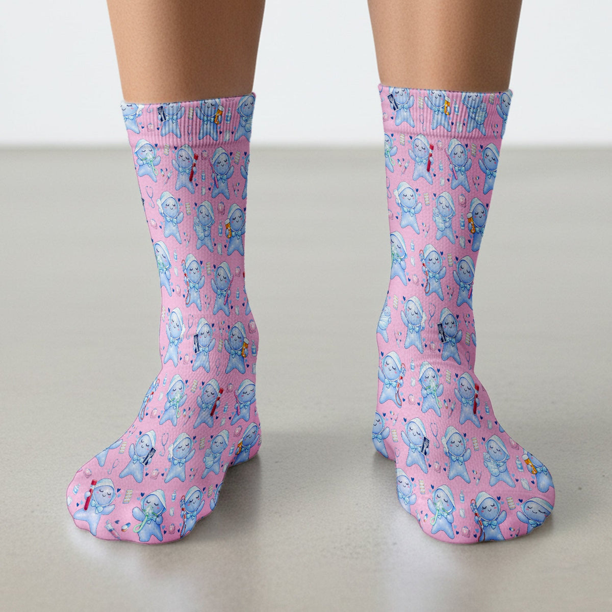 Dental Tooth Character Nurse Socks