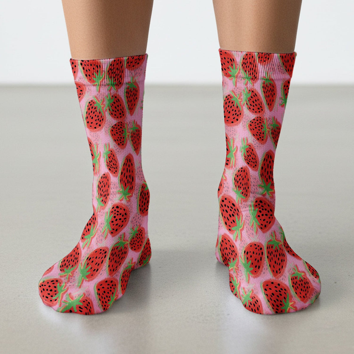 Pink Strawberry Nurse Socks