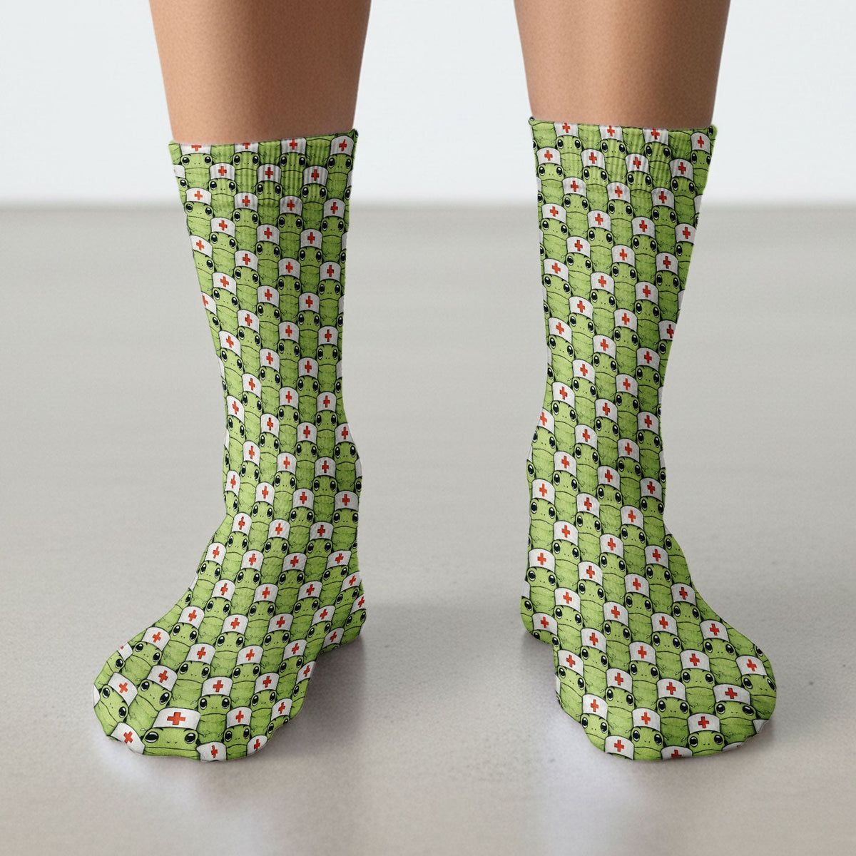 Green Frog Nurse Socks