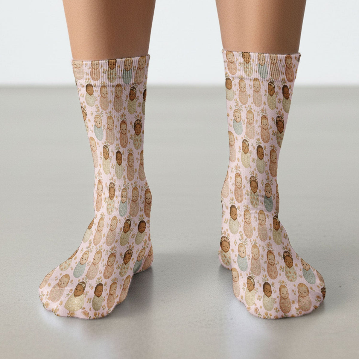 Sweet Newborn Baby Floral Nurse Socks