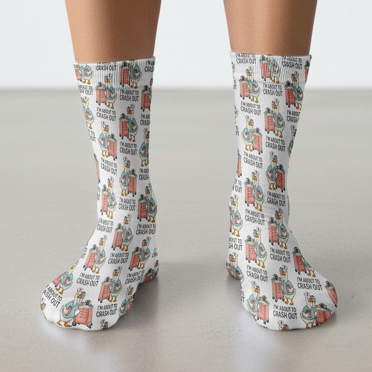 Goose Crash Out Nurse Socks